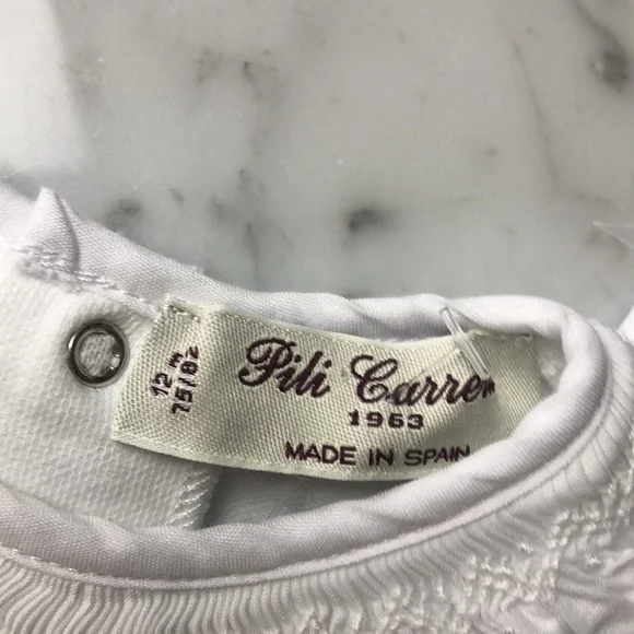 Pili Carrera SET Yellow Suspender Shorts with White Top size 12M